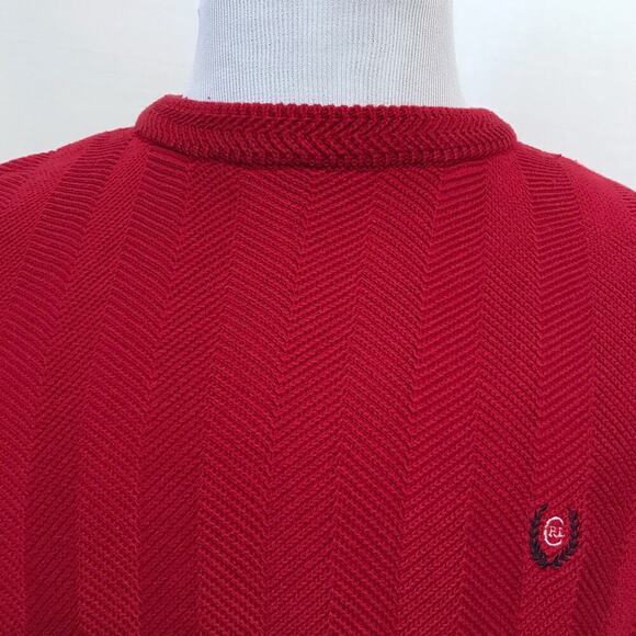 Chaps Ralph Lauren Vintage Red Hand Framed Sweater Men L - Picture 2 of 9